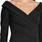 Vestido de festa Ralph Lauren feminino, manga longa, decote em V, abaixo do joelho, preto, tamanho 4