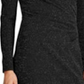 Vestido de festa Ralph Lauren feminino, manga longa, decote em V, abaixo do joelho, preto, tamanho 4