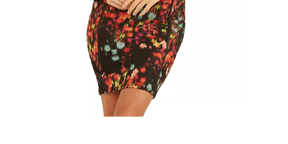Vestido corpete feminino Rachel com manga bufante e estampa floral borrada, tamanho pequeno