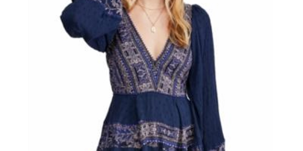 Free People Feminino My Love Mini Azul Tamanho Grande