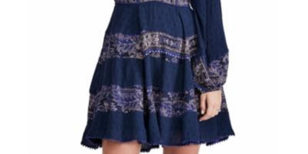 Free People Feminino My Love Mini Azul Tamanho Grande