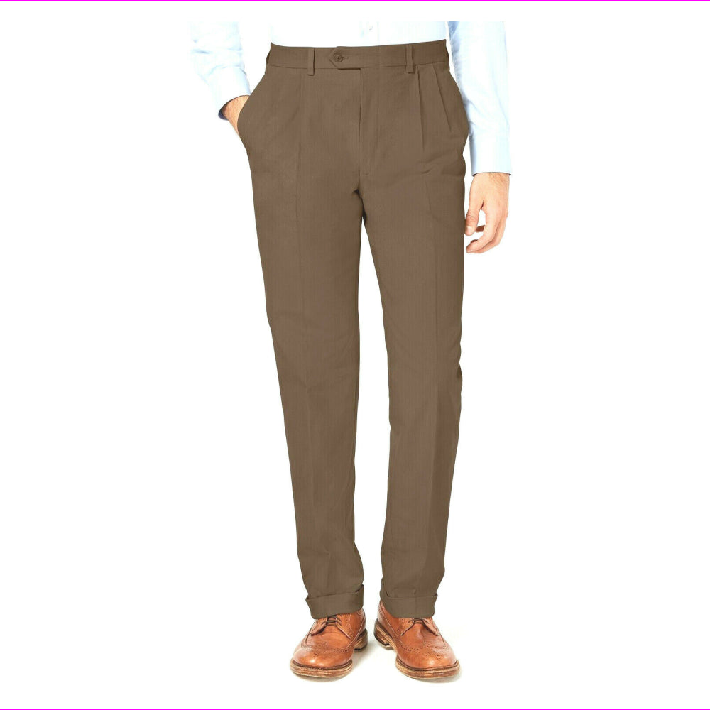 Calça elástica Ralph Lauren masculina marrom com ajuste clássico, tamanho 32x30