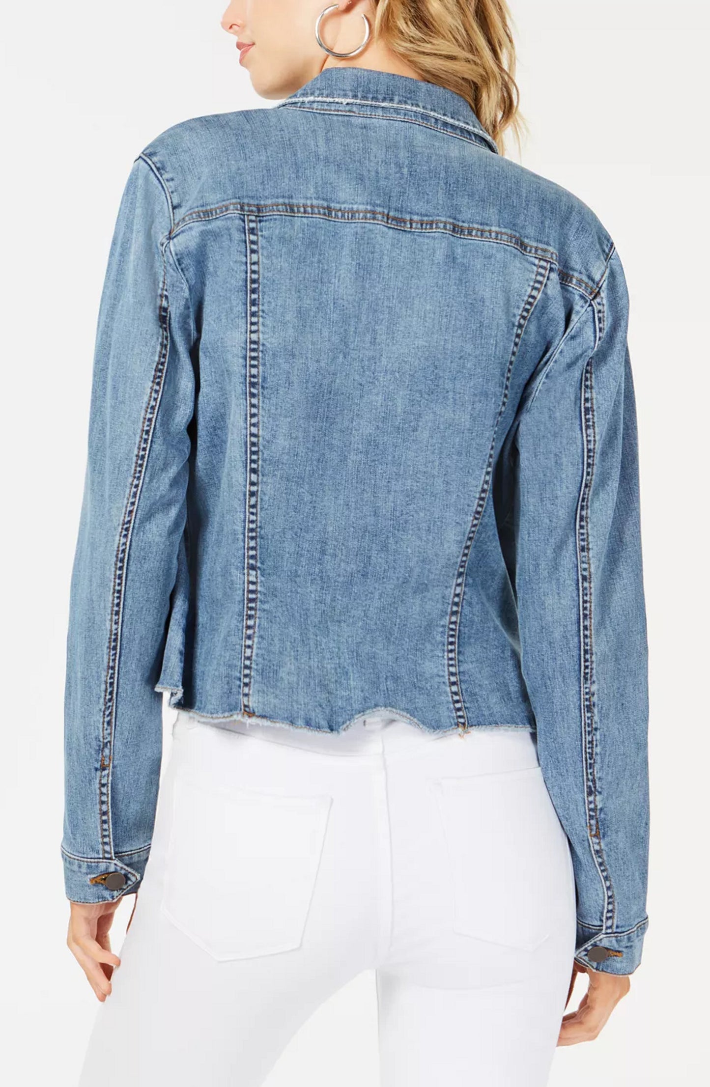 Jaqueta jeans feminina Kara da Kut From The Kloth, azul, tamanho médio