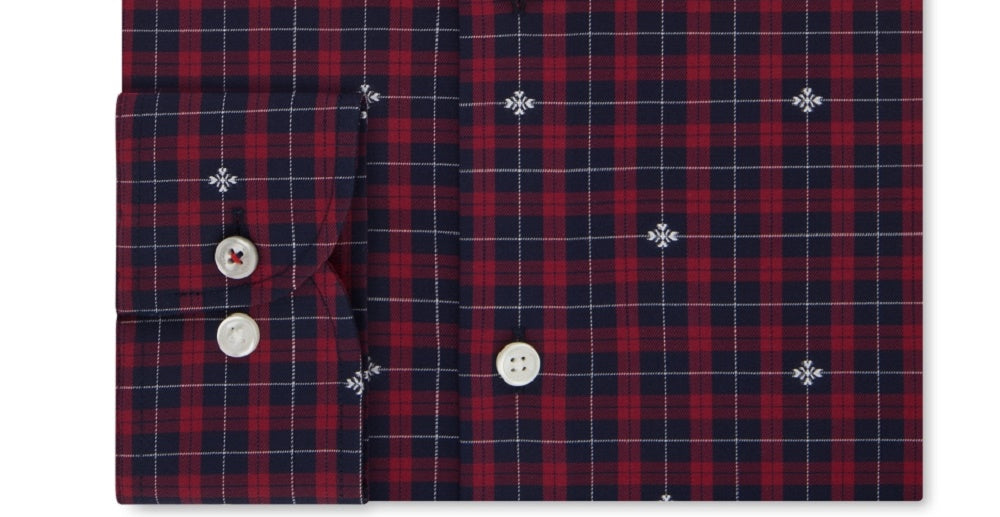 Camisa social xadrez slim fit masculina Tommy Hilfiger vermelha tamanho GG