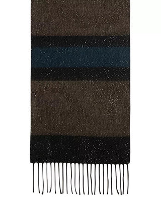 Cachecol feminino listrado de lurex Steve Madden, preto, tamanho único