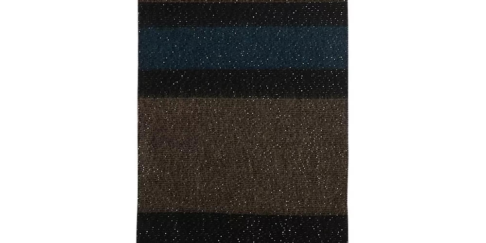 Cachecol feminino listrado de lurex Steve Madden, preto, tamanho único