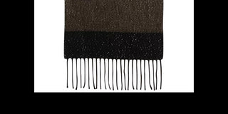 Cachecol feminino listrado de lurex Steve Madden, preto, tamanho único