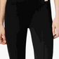 Calça feminina Calvin Klein de malha com cós largo, preta, tamanho médio