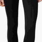 Calça feminina Calvin Klein de malha com cós largo, preta, tamanho médio