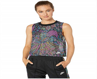 Regata curta estampada feminina Nike, tamanho grande, vários tamanhos