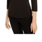 Top metálico feminino Monteau com gola alta, preto, tamanho pequeno, extragrande