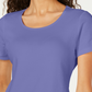 Karen Scott Blusa feminina de manga curta e decote redondo, roxa, tamanho pequeno