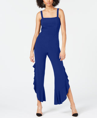 Macacão feminino sem mangas e pernas largas INC International Concepts para festa, azul, tamanho 10, pequeno