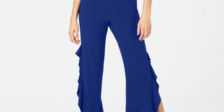 Macacão feminino sem mangas e pernas largas INC International Concepts para festa, azul, tamanho 10, pequeno