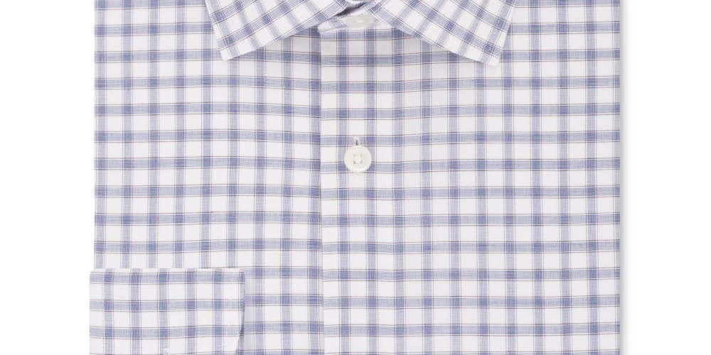 Camisa social masculina Tommy Hilfiger Slim-Fit sem passar a ferro Thflex Supima Performance Stretch Check, tamanho cacau, 15x34-35