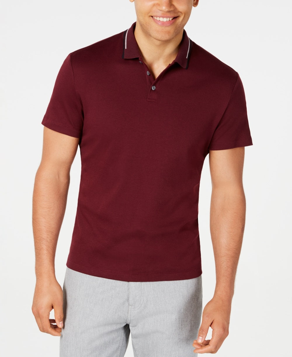 Polo Alfani Masculino Classic Fit com Ponta Vinho Tamanho XXX-G