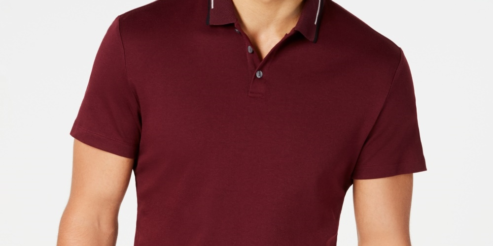 Polo Alfani Masculino Classic Fit com Ponta Vinho Tamanho XXX-G