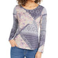 Blusa de malha estampada feminina Style &amp; Co, azul, tamanho M