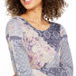 Blusa de malha estampada feminina Style &amp; Co, azul, tamanho M
