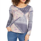 Blusa de malha estampada feminina Style &amp; Co, azul, tamanho M
