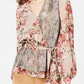 Blusa feminina estampada peplum wrap INC International Concepts, vermelha, tamanho XX-G