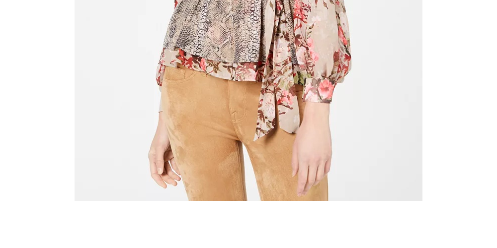 Blusa feminina estampada peplum wrap INC International Concepts, vermelha, tamanho XX-G