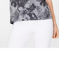 Camiseta feminina estampada floral Ideology, preta, tamanho X-S