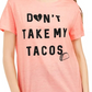 Camiseta com estampa gráfica Love Tribe Junior's Taco, tamanho P, laranja
