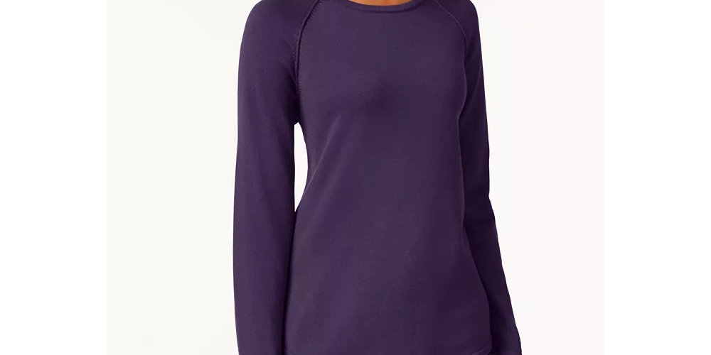 Karen Scott Suéter Feminino de Algodão Roxo Tamanho Médio