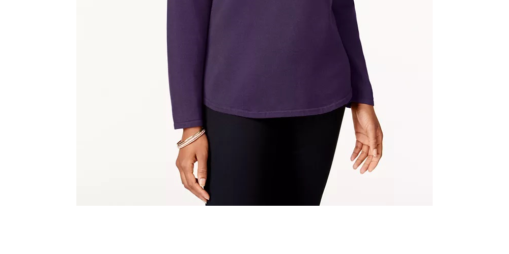 Karen Scott Suéter Feminino de Algodão Roxo Tamanho Médio