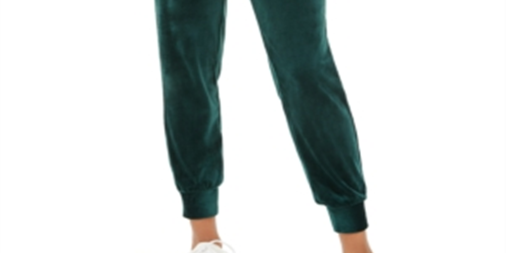 Calça de moletom feminina Ideology Velour, verde, tamanho XX-G