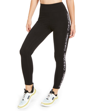 Calça legging feminina Calvin Klein Performance Logo cintura alta preta tamanho X-S