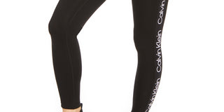 Calça legging feminina Calvin Klein Performance Logo cintura alta preta tamanho X-S