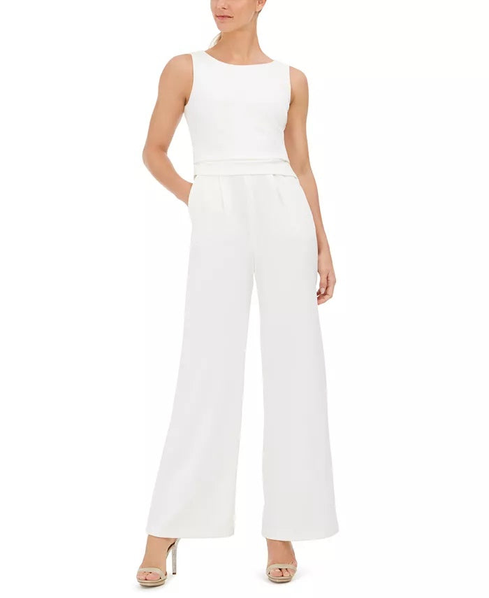 Macacão Calvin Klein Feminino Sem Mangas com Decote Joia Branco Tamanho 4