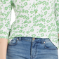 Camisa polo feminina estampada com manga 3/4 Charter Club, verde, tamanho XXG