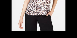 Blusa feminina Bar III Leopard, branca, tamanho pequeno