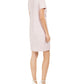 Vestido feminino Anne Klein com decote em V e manga curta, acima do joelho, rosa, tamanho 12