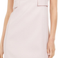 Vestido feminino Anne Klein com decote em V e manga curta, acima do joelho, rosa, tamanho 12