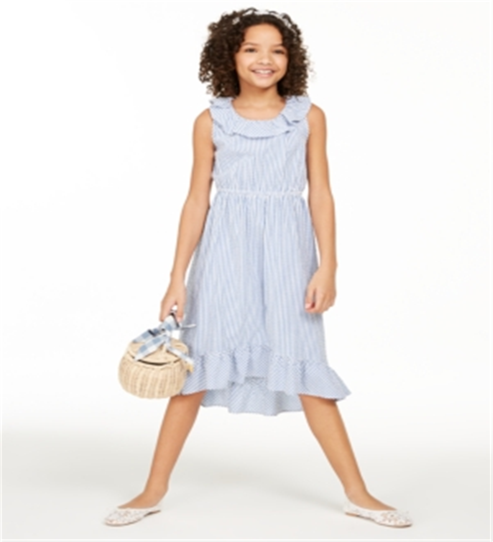 Vestido de Seersucker Charter Club Big Girl's Mommy &amp; Me Azul Tamanho G