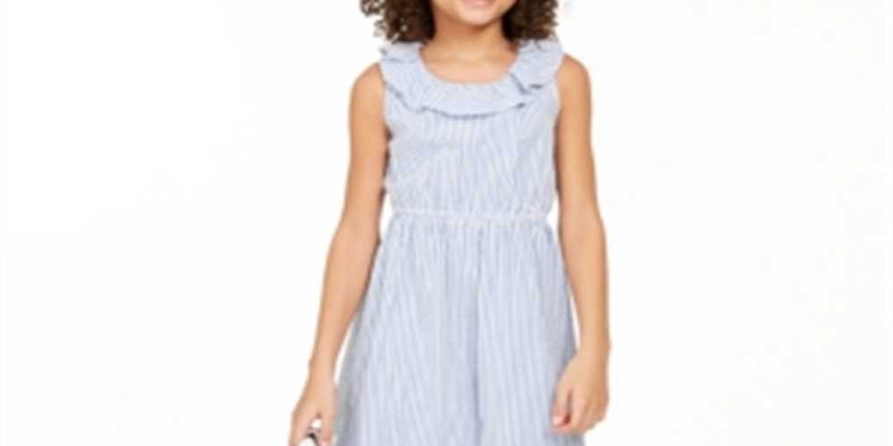 Vestido de Seersucker Charter Club Big Girl's Mommy &amp; Me Azul Tamanho G