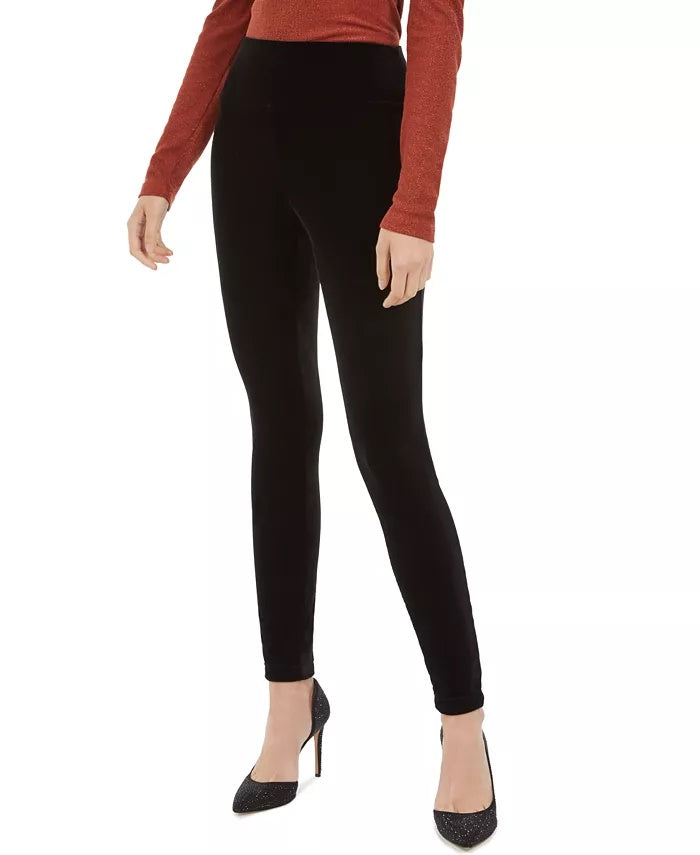 Calça skinny feminina de veludo, da INC International Concepts, preta, tamanho 2