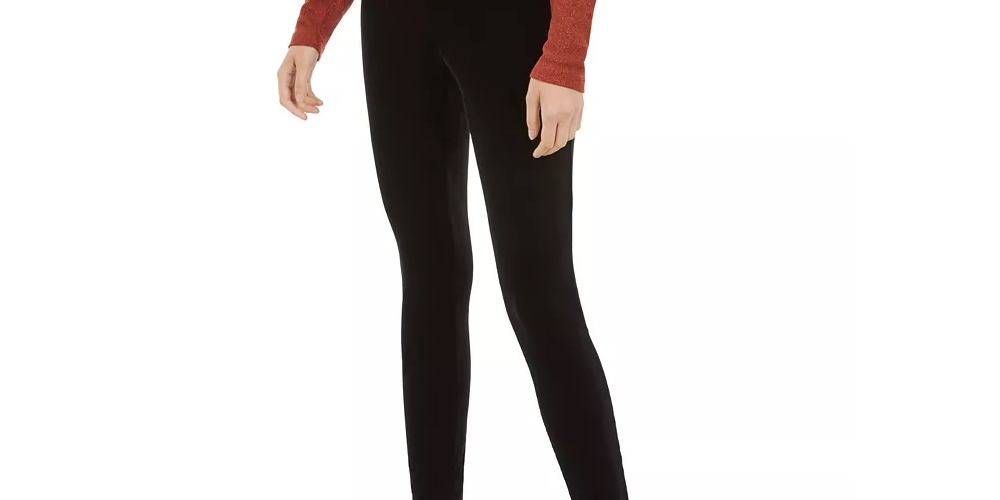 Calça skinny feminina de veludo, da INC International Concepts, preta, tamanho 2