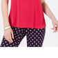 Top feminino com decote em V e acabamento em renda Charter Club, rosa, tamanho XX-G