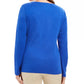 Blusa feminina Karen Scott de algodão com glitter e floco de neve, azul, tamanho XX-G