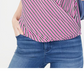 Camisa feminina listrada com manga curta e estampada INC International Concepts, rosa, tamanho pequeno P