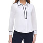 Blusa Tommy Hilfiger Feminina com Acabamento Contrastado, Branca, Tamanho Grande