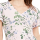 Blusa Calvin Klein Floral com Decote em V Rosa Tamanho XS