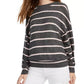 Gypsies &amp; Moondust Top listrado aconchegante com manga dolman para crianças, rosa/cinza, tamanho extragrande