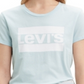 Blusa feminina Levi's Light Blue Logo Graphic Manga Curta Tamanho X-G