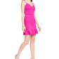 Vestido justo com babados Crystal Doll Juniors, rosa brilhante, tamanho 11